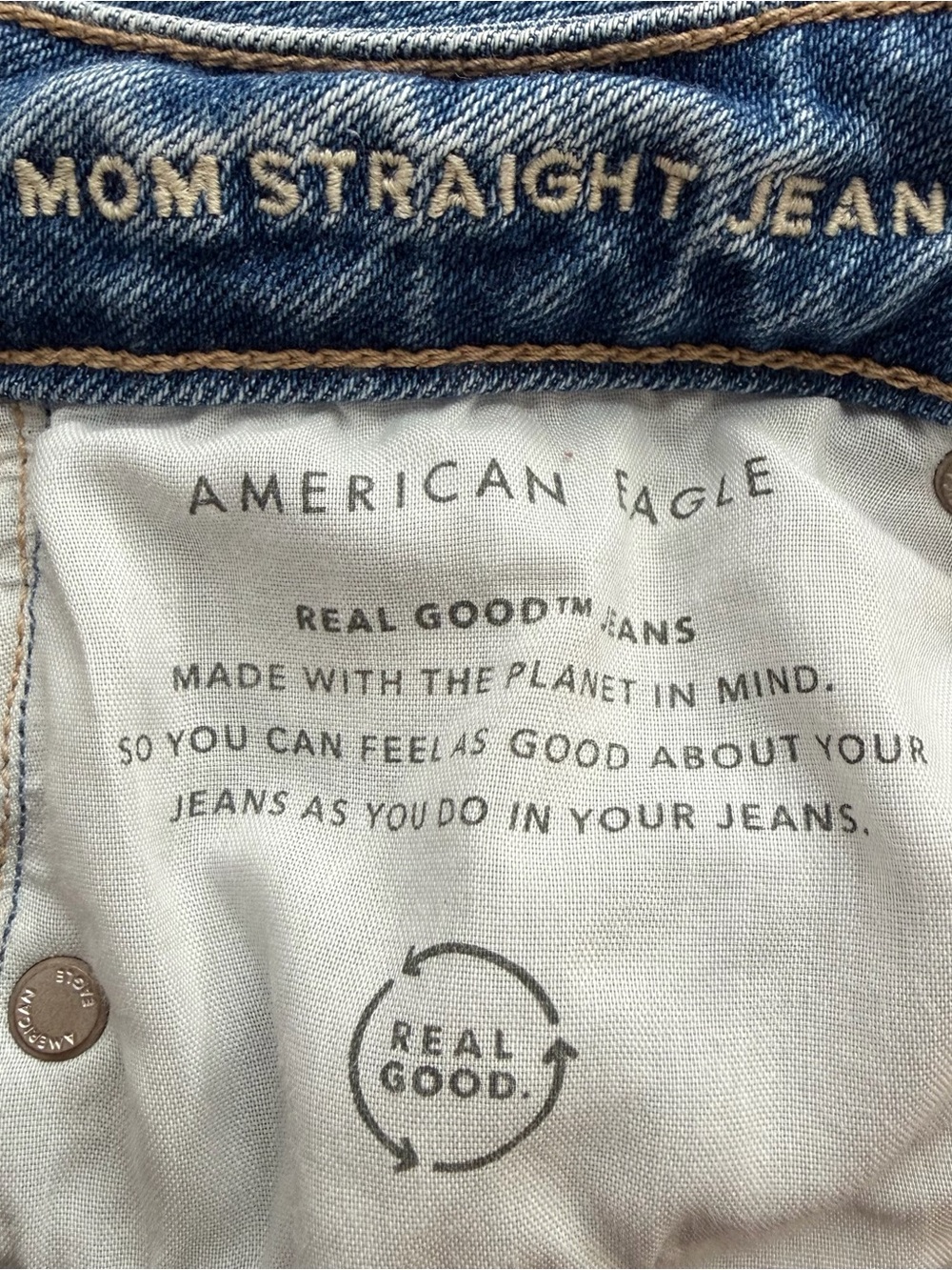 American Eagle Mom Straight Jeans - Size 0 Regular - Picture 7 of 8